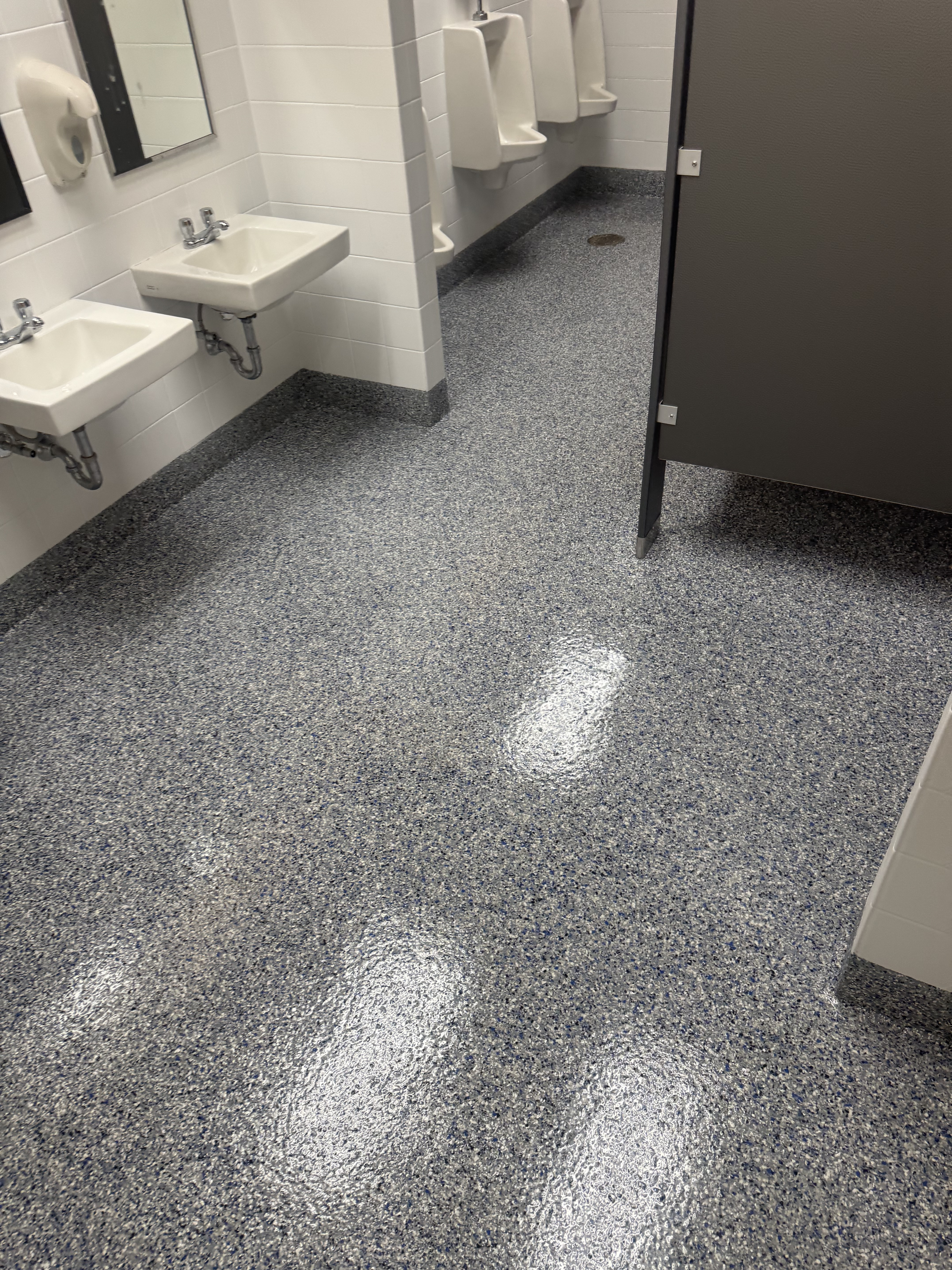 Hygienic Public Restroom Floor (Epoxy Flake Coating)